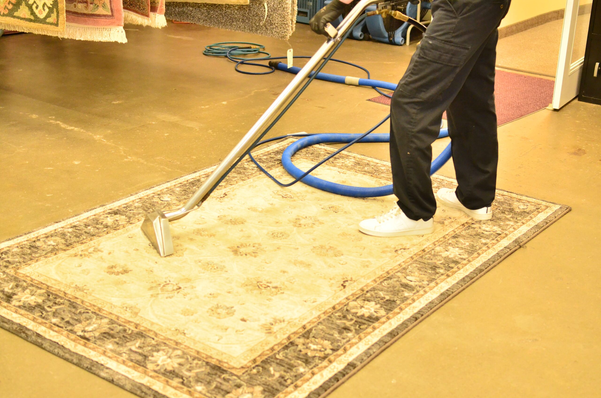 maintenance and cleaning of mats and area rugs.